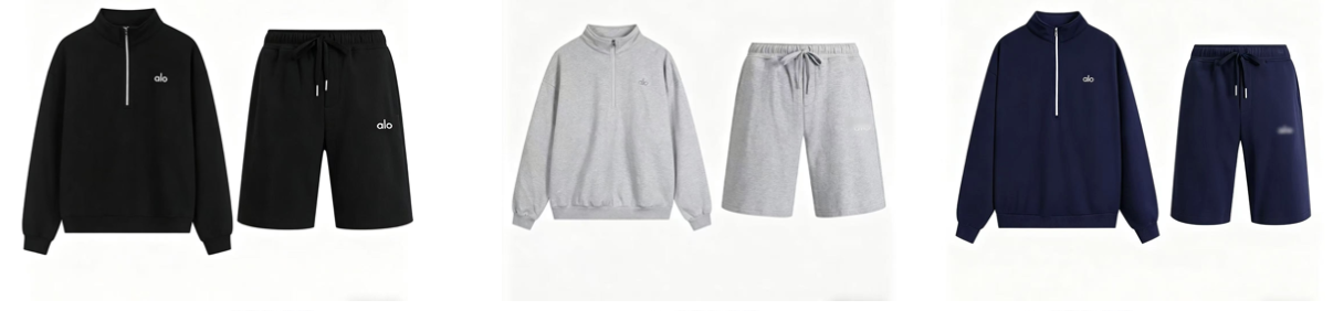 MEN 1/4 QUARTER ZIP SHORT SET