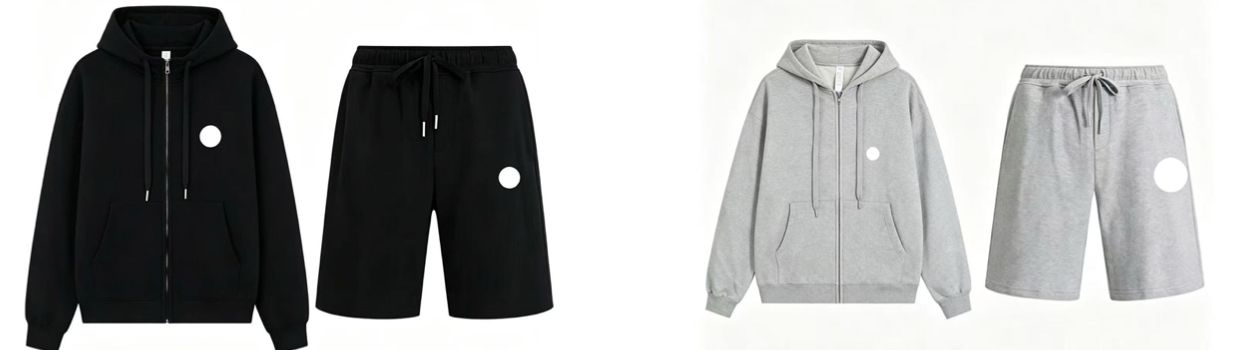 MEN REGULAR ZIP UP SHORT SET